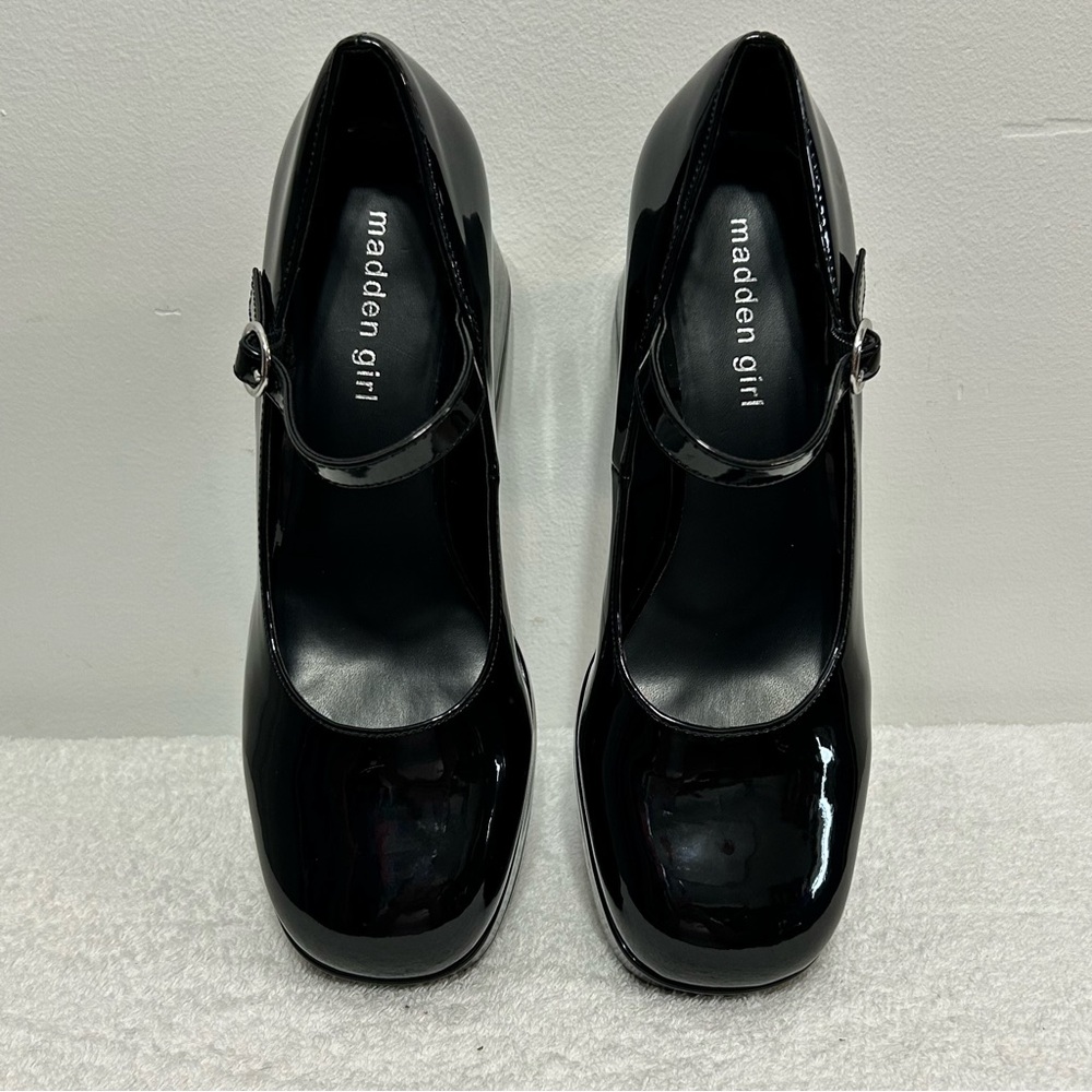 Madden Girl Chunky Platform Y2K Retro Mary Janes Womens Size 9 Black - Picture 9 of 14